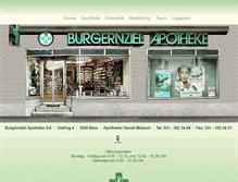 Tablet Screenshot of burgernziel-apotheke.ch